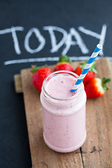 Image showing Strawberry smoothie