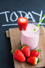 Image showing Strawberry smoothie