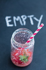 Image showing Empty smoothie glass