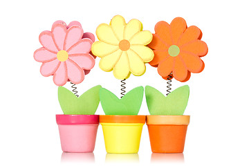 Image showing Decorative wooden flowers