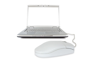 Image showing Laptop with mouse