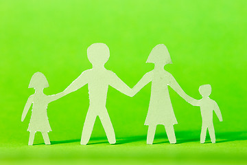 Image showing Paper family on green background