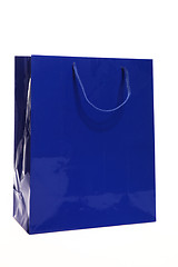 Image showing Blue paper shopping or carrier bag