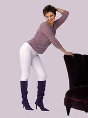 Image showing Woman and a purple chair