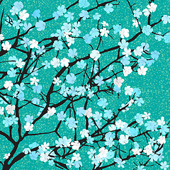 Image showing Blue floral print