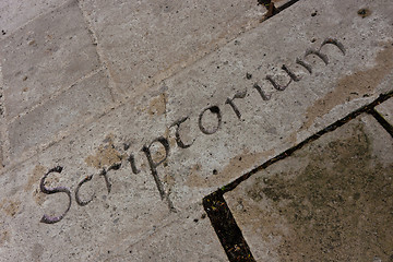 Image showing Letters on a stone wall