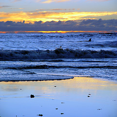 Image showing Sunset at CA beach