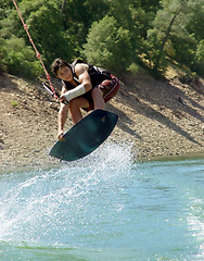 Image showing Boy Wakeboarding