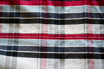 Image showing fabric cotton square red blue black background 