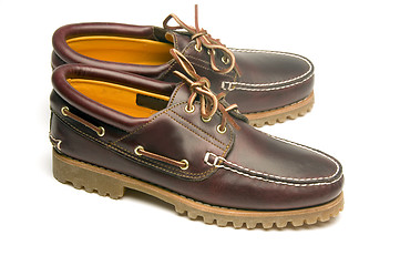 Image showing casual rugged mocassin style men's leather shoes