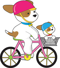 Image showing Cute Puppy on Bike