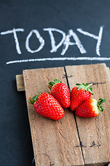 Image showing Fresh whole strawberries