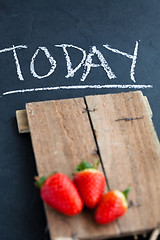 Image showing Fresh whole strawberries