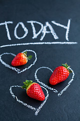 Image showing Fresh whole strawberries