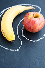 Image showing Apple and banana