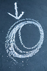 Image showing Chalk circles and arrow