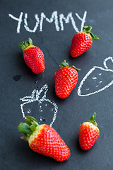 Image showing Yummy fresh whole strawberries