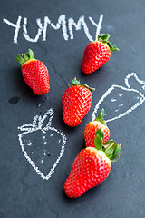 Image showing Fresh whole strawberries