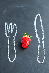 Image showing Fresh whole strawberry