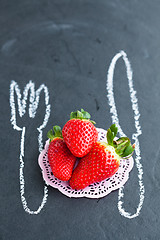 Image showing Fresh whole strawberries