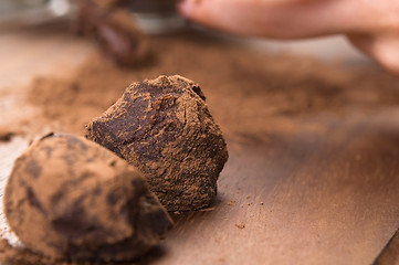 Image showing Homemade chocolate truffles