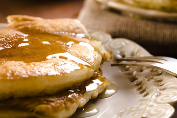 Image showing Pancakes with syrup