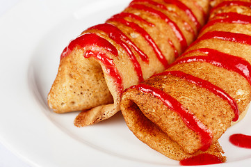 Image showing Pancakes with cottage cheese