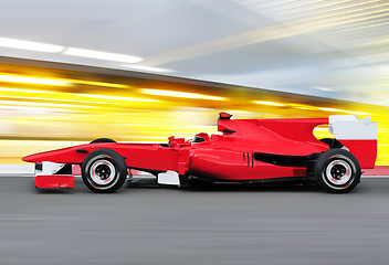 Image showing formula one race car on speed track