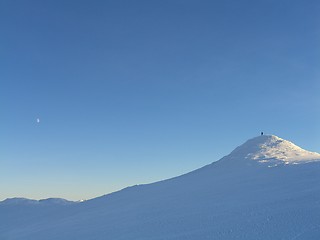 Image showing Man on winter hill