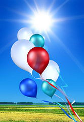 Image showing soaring toy balloons