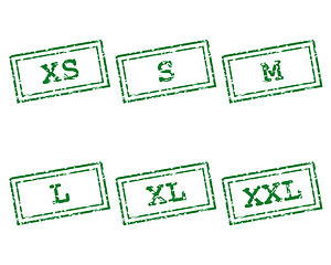 Image showing Clothing size stamps