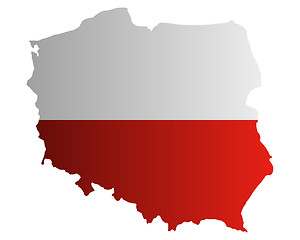 Image showing Map and flag of Poland