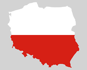 Image showing Map and flag of Poland