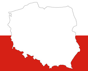 Image showing Map and flag of Poland