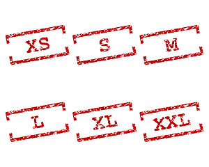 Image showing Clothing size stamps