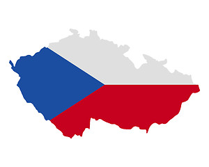 Image showing Map and flag of Czech Republic