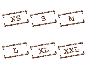 Image showing Clothing size stamps