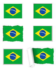 Image showing Brazil flag set