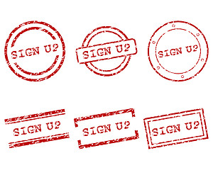 Image showing Sign up stamps