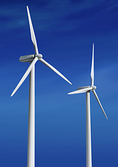 Image showing white wind turbines ll