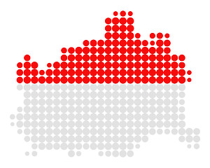 Image showing Map and flag of Vienna