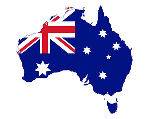 Image showing Map and flag of Australia
