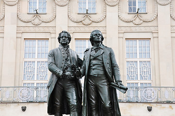 Image showing Goethe-Schiller monument in Weimar