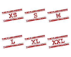 Image showing Clothing size stamps