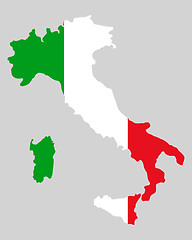 Image showing Map and flag of Italy