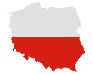 Image showing Map and flag of Poland