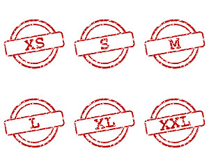 Image showing Clothing size stamps