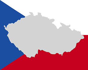 Image showing Map and flag of Czech Republic