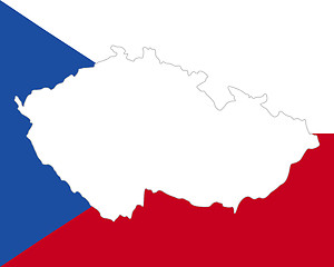 Image showing Map and flag of Czech Republic