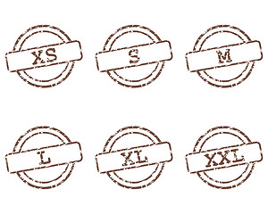 Image showing Clothing size stamps